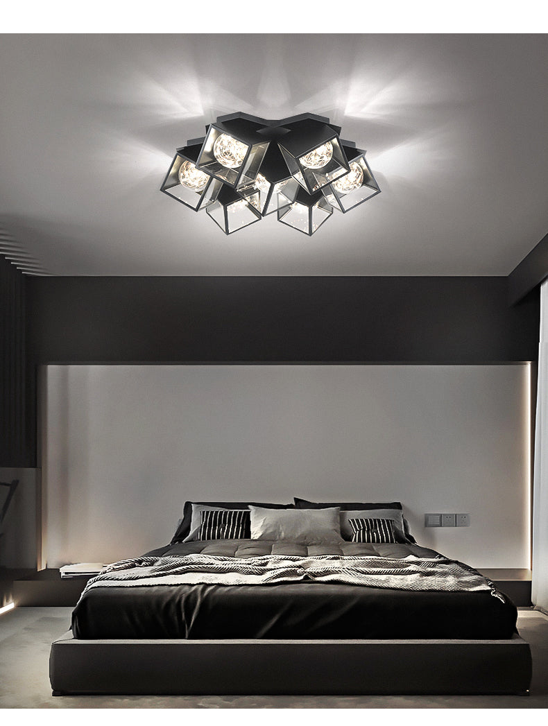 Metall + Acryl Quadrat Schatten Sternenhimmel Design Decke Licht Moderne Einfachheit Flush Montage Beleuchtung Halterung für Wohnzimmer