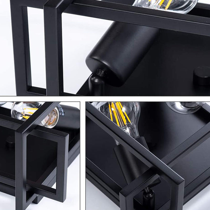 Accesorios de iluminación rectangulares con marco, luces de techo de montaje semiempotrado de hierro de estilo Industrial, 2 luces, para pasillo de restaurante