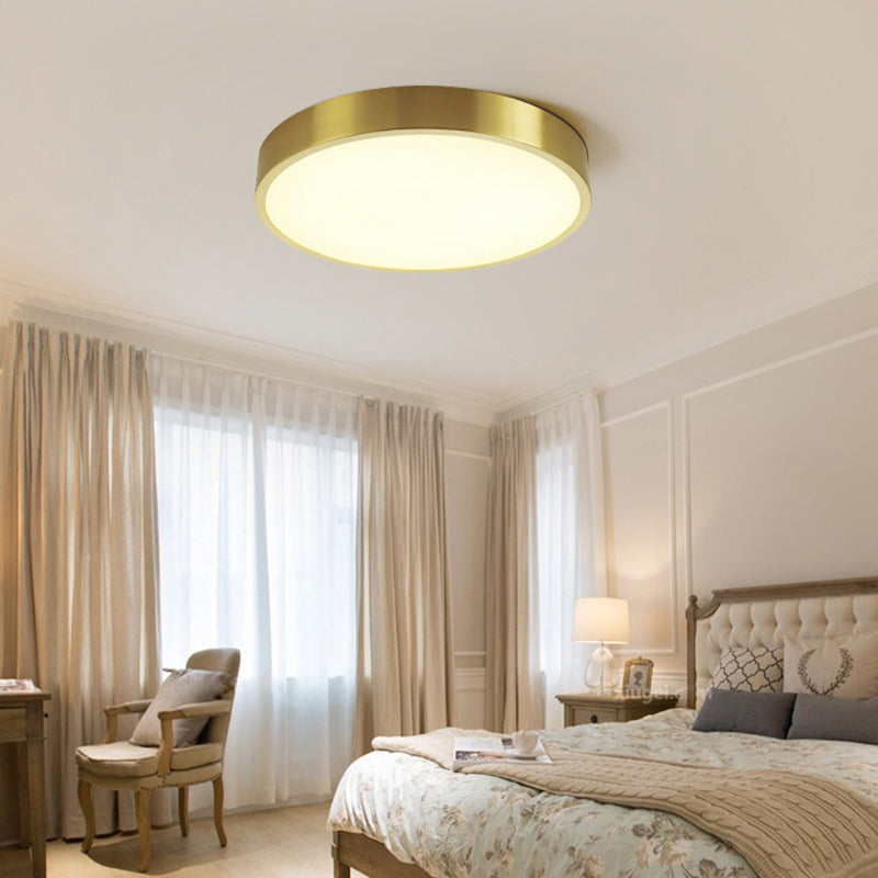 Modern Simplicity Style LED Ceiling Light Gold Round Flush Mount Lighting Fixture for Living Room