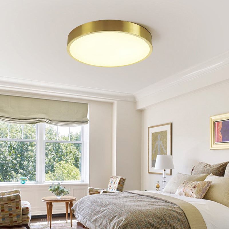 Modern Simplicity Style LED Ceiling Light Gold Round Flush Mount Lighting Fixture for Living Room