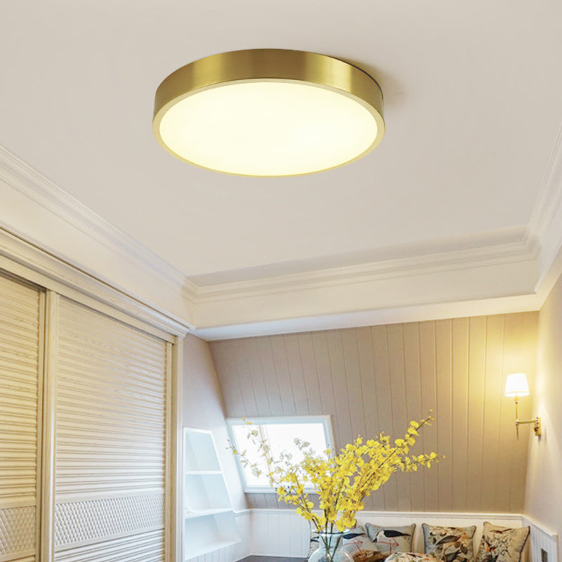 Modern Simplicity Style LED Ceiling Light Gold Round Flush Mount Lighting Fixture for Living Room