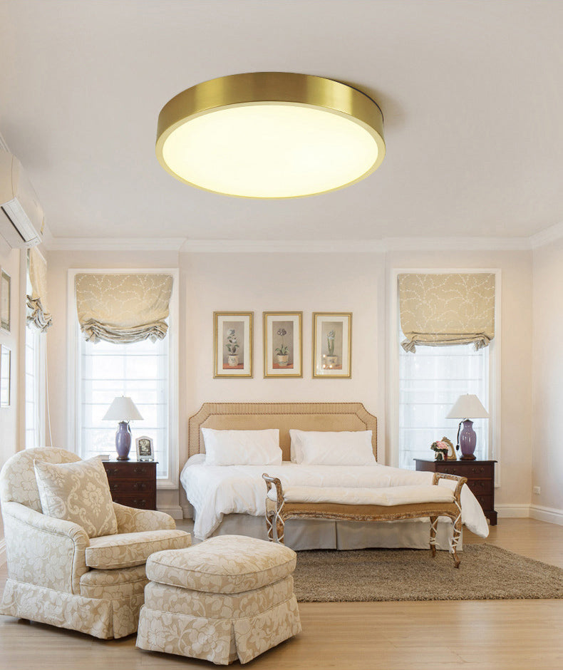 Modern Simplicity Style LED Ceiling Light Gold Round Flush Mount Lighting Fixture for Living Room