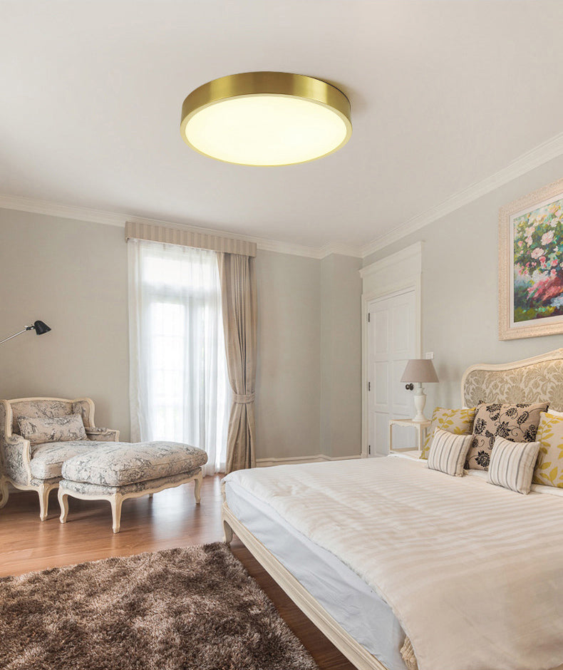 Modern Simplicity Style LED Ceiling Light Gold Round Flush Mount Lighting Fixture for Living Room