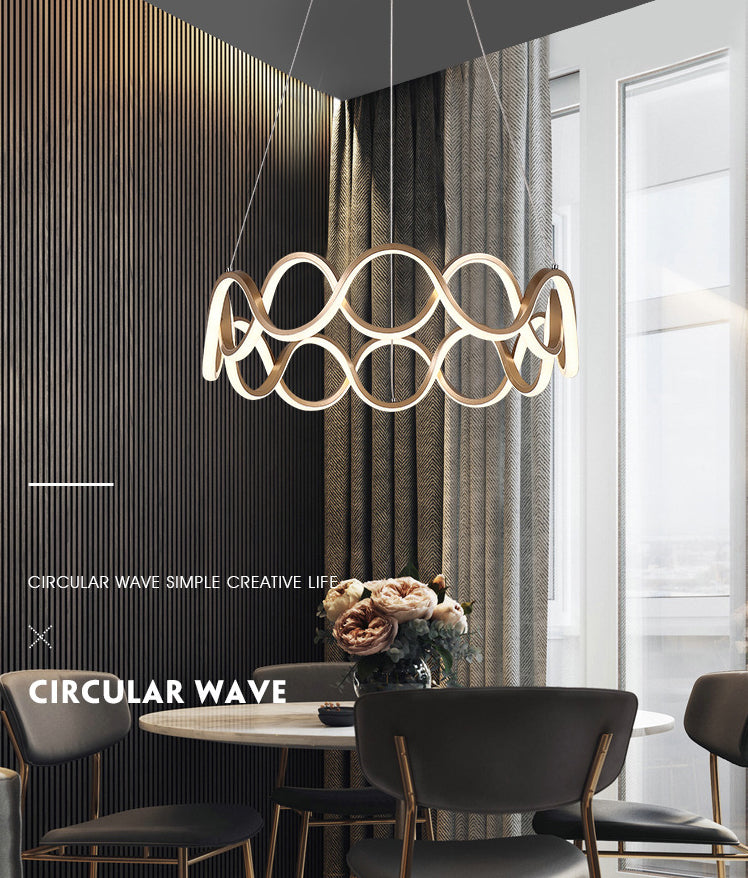 Multiple Rings Chandelier Light Fixture Designer Modern Simplicity Metal Pendant Lighting for Restaurant