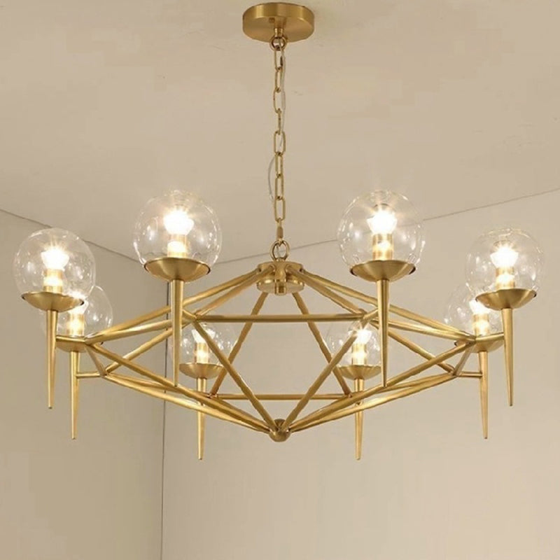 Postmodern Pyramid Suspended Lighting Fixture Metal Hanging Ceiling Fixture for Restaurant