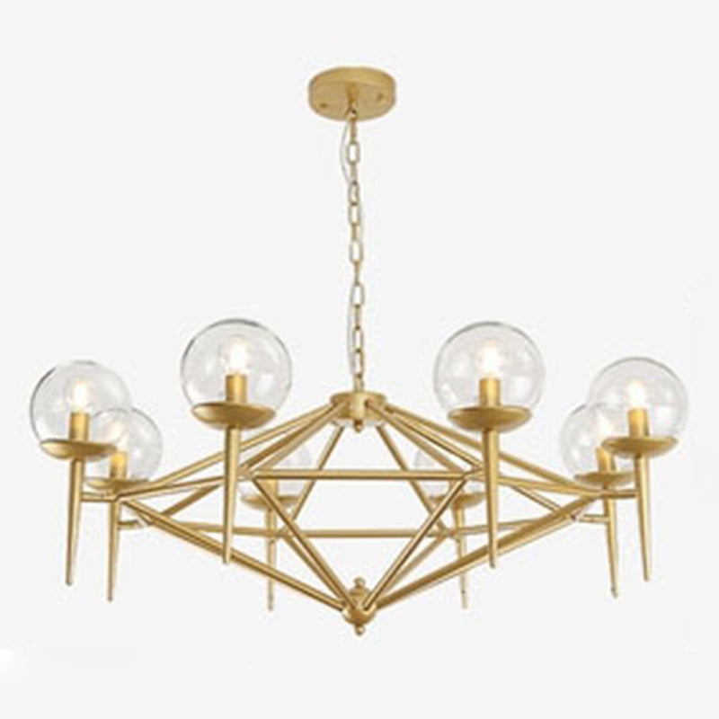 Postmodern Pyramid Suspended Lighting Fixture Metal Hanging Ceiling Fixture for Restaurant