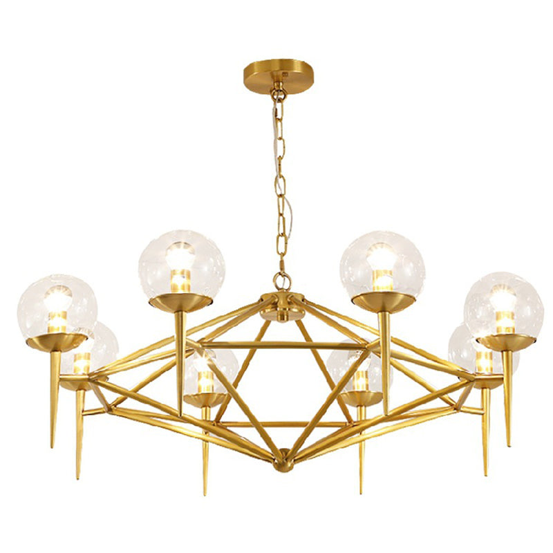 Postmodern Pyramid Suspended Lighting Fixture Metal Hanging Ceiling Fixture for Restaurant