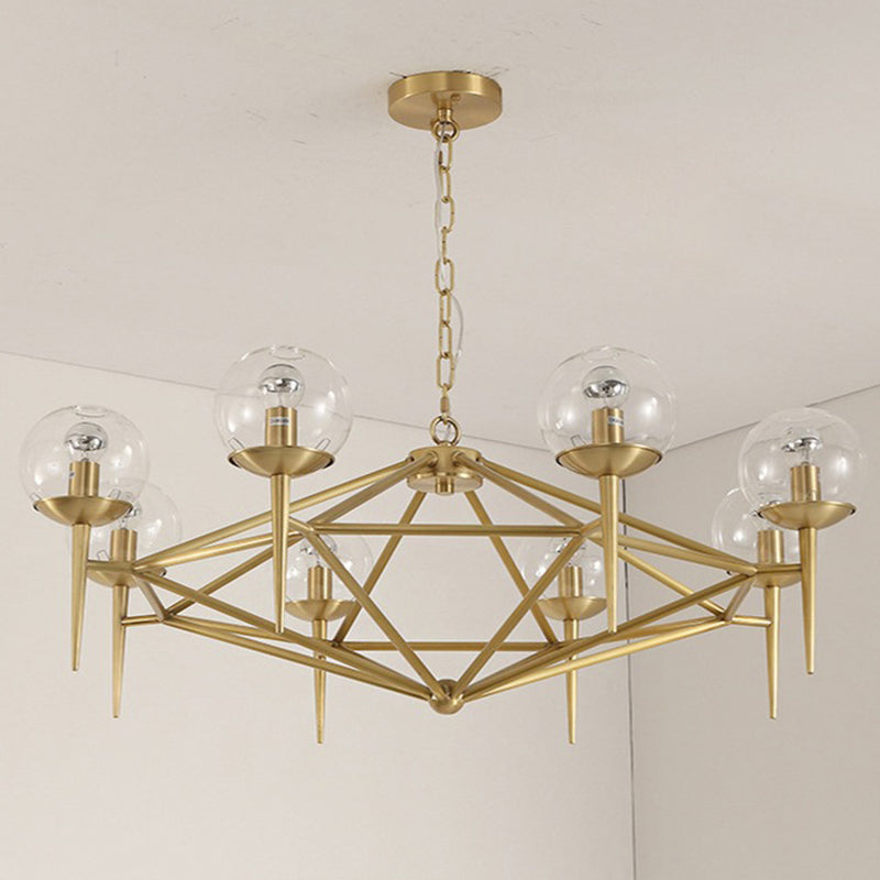 Postmodern Pyramid Suspended Lighting Fixture Metal Hanging Ceiling Fixture for Restaurant