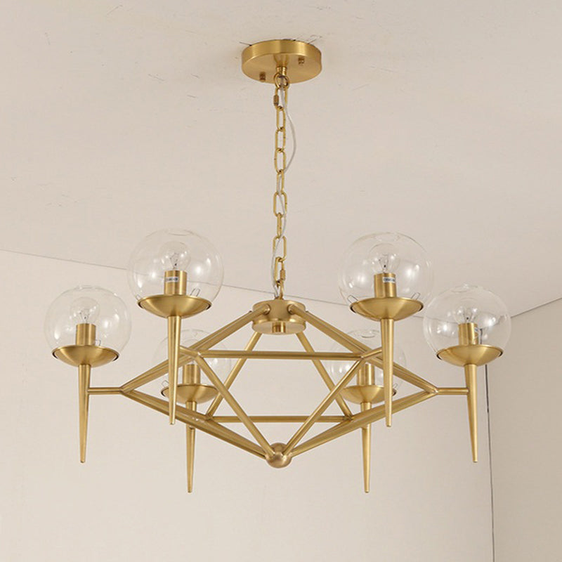 Postmodern Pyramid Suspended Lighting Fixture Metal Hanging Ceiling Fixture for Restaurant