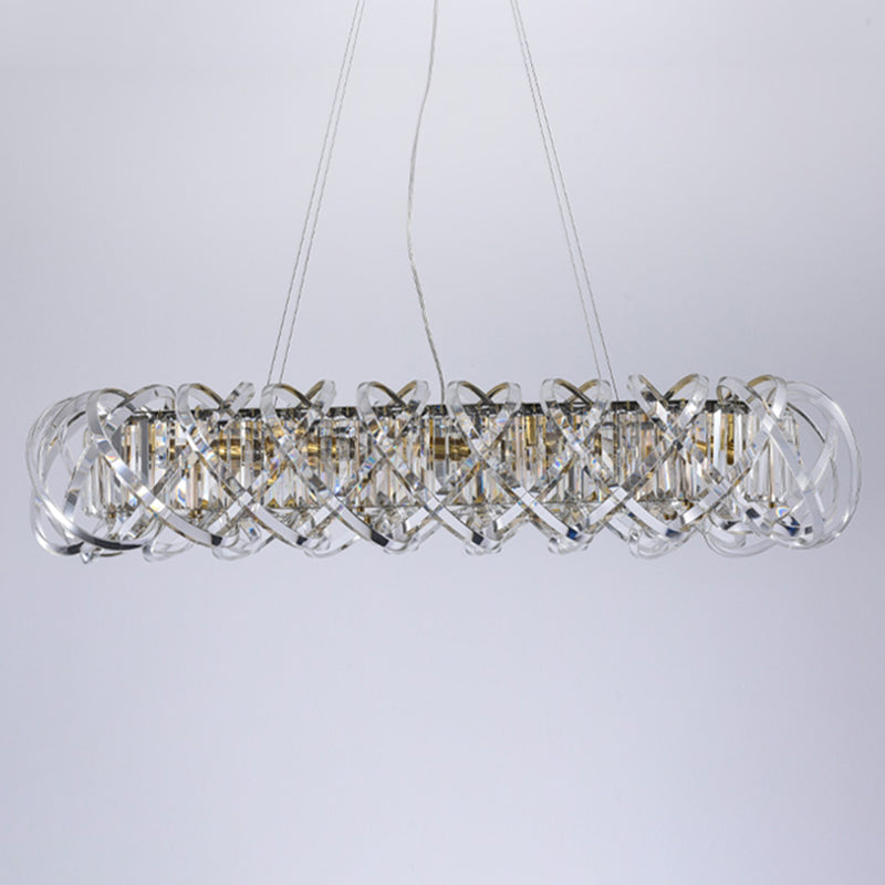 Postmodern Simplicity Geometric Hanging Chandelier Stainless Steel Suspension Lighting for Living Room