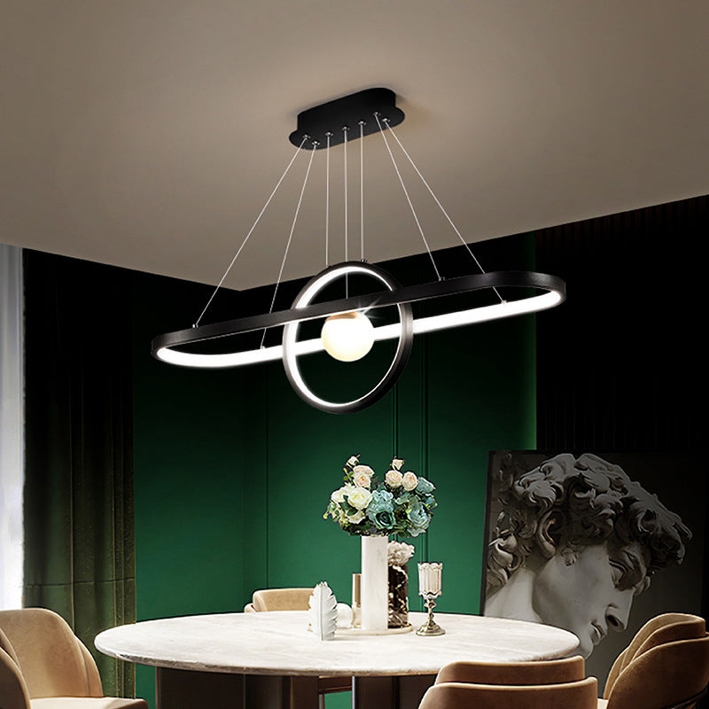 Contemporary Simplicity Ring Chandelier Pendant Light Acrylic Hanging Light Fixtures for Restaurant