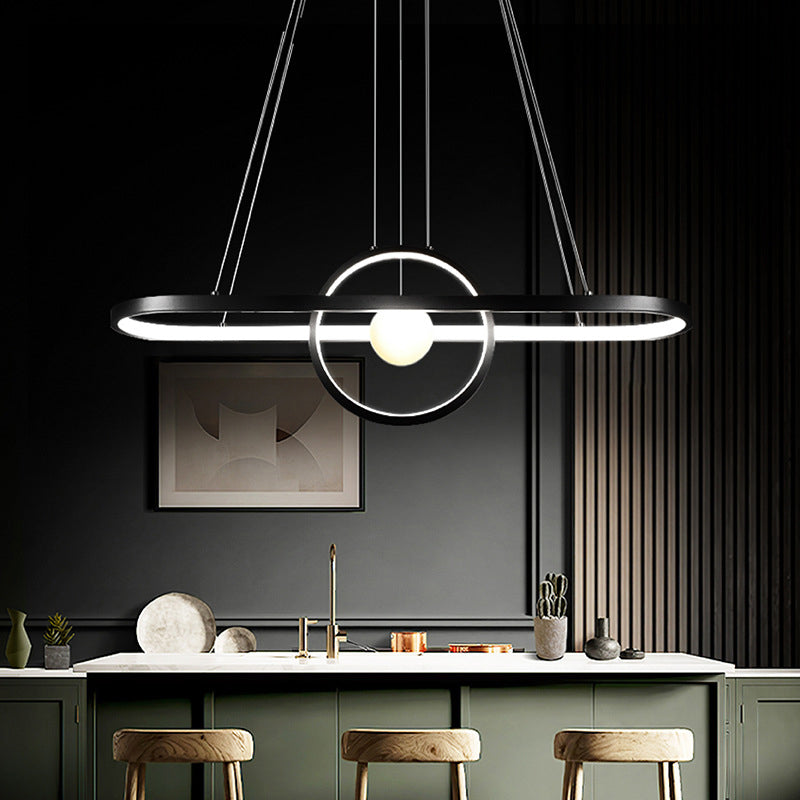 Contemporary Simplicity Ring Chandelier Pendant Light Acrylic Hanging Light Fixtures for Restaurant