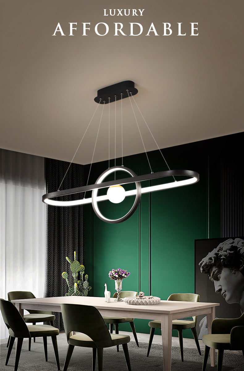 Contemporary Simplicity Ring Chandelier Pendant Light Acrylic Hanging Light Fixtures for Restaurant