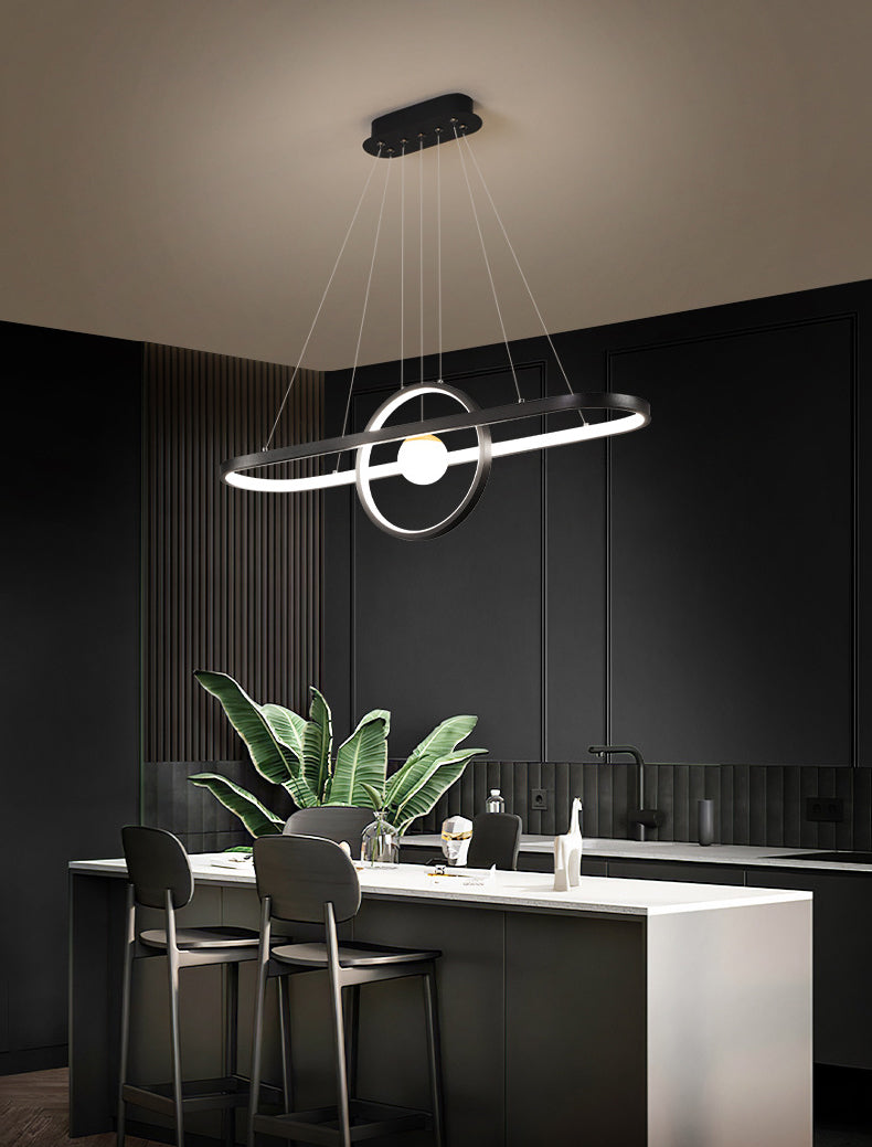 Contemporary Simplicity Ring Chandelier Pendant Light Acrylic Hanging Light Fixtures for Restaurant