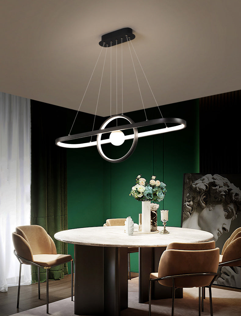 Contemporary Simplicity Ring Chandelier Pendant Light Acrylic Hanging Light Fixtures for Restaurant