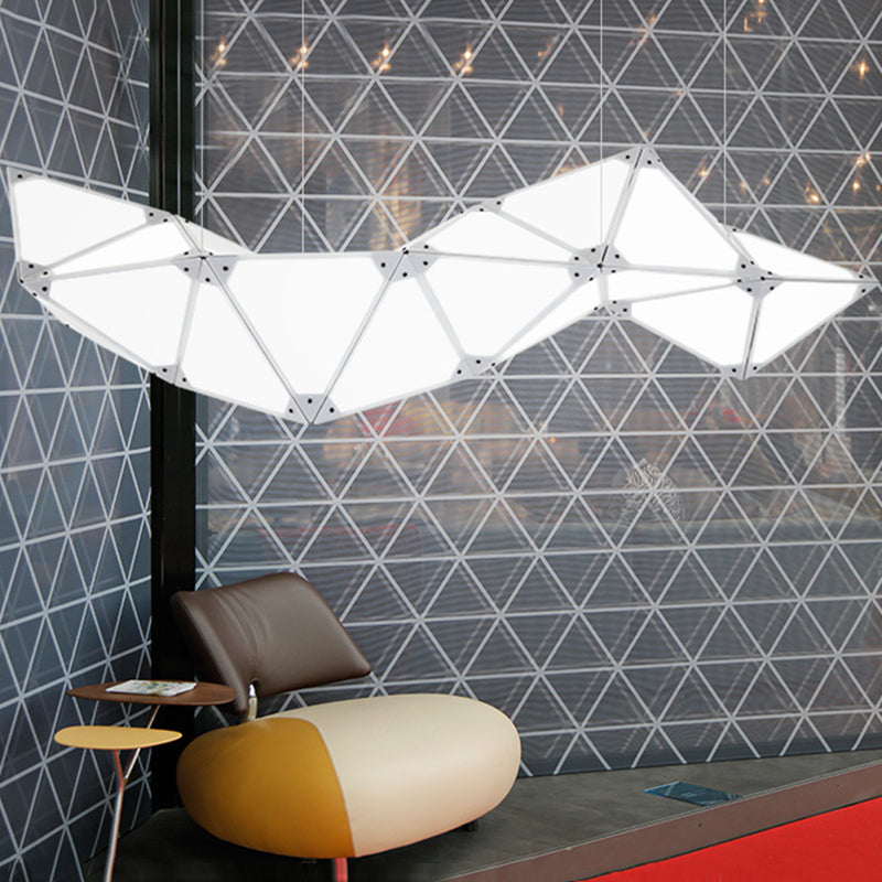 Postmodern Geometric Suspended Lighting Fixture Metallic Pendant Lighting Fixtures for Restaurant
