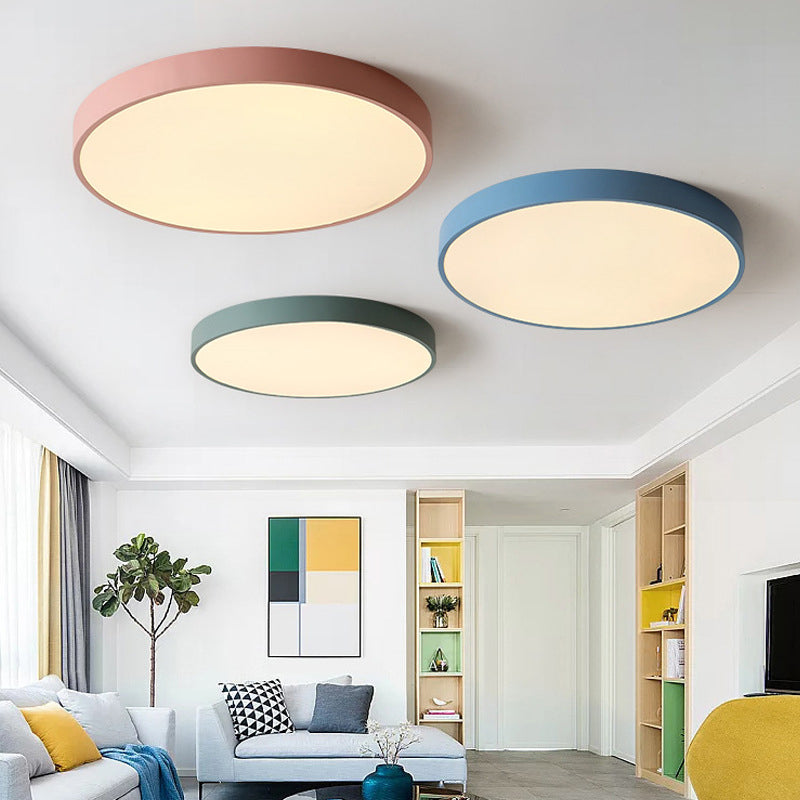 Nordic Style Metal Flush Mount Ceiling Lamp Round Shape LED Flush Mount Lighting for Bedroom