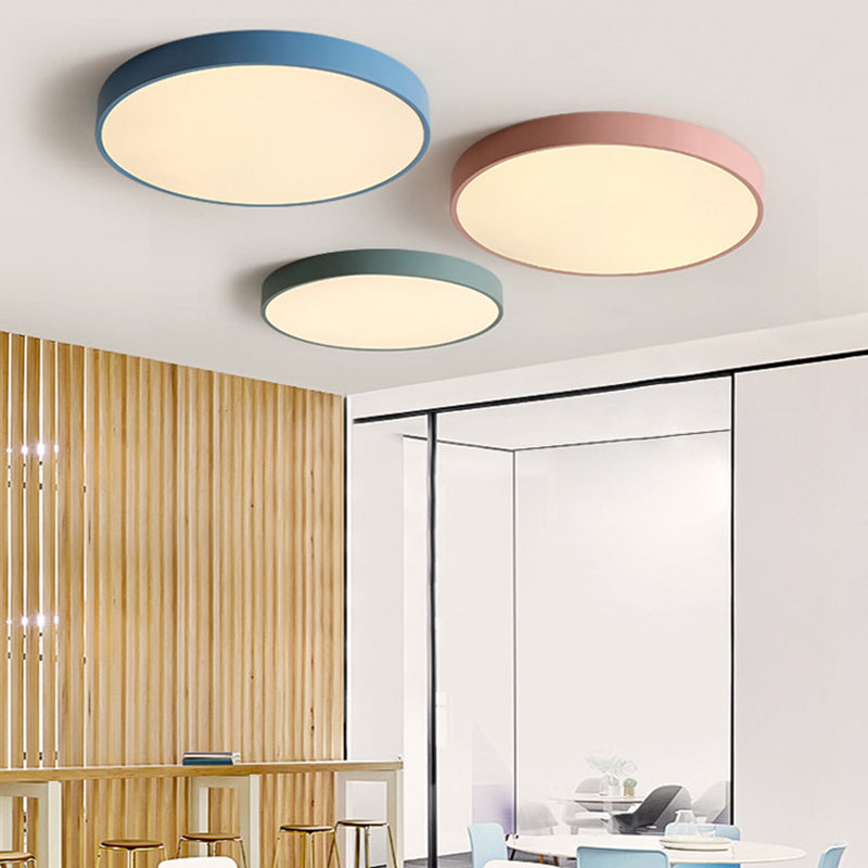 Nordic Style Metal Flush Mount Ceiling Lamp Round Shape LED Flush Mount Lighting for Bedroom