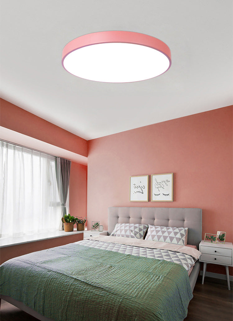 Nordic Style Metal Flush Mount Ceiling Lamp Round Shape LED Flush Mount Lighting for Bedroom