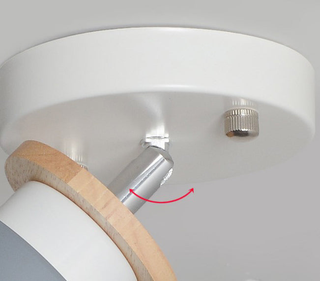 1 Light Ceiling Lighting Nordic Style Metal Cone Semi Flush Mount Lighting for Living Room