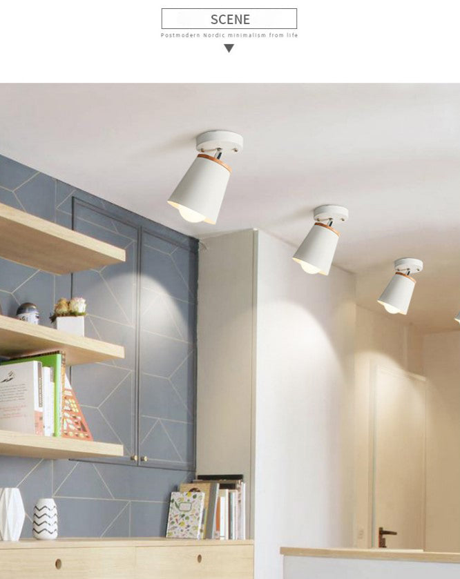 1-lichts plafondverlichting Scandinavische stijl metalen kegel semi-inbouwverlichting voor woonkamer