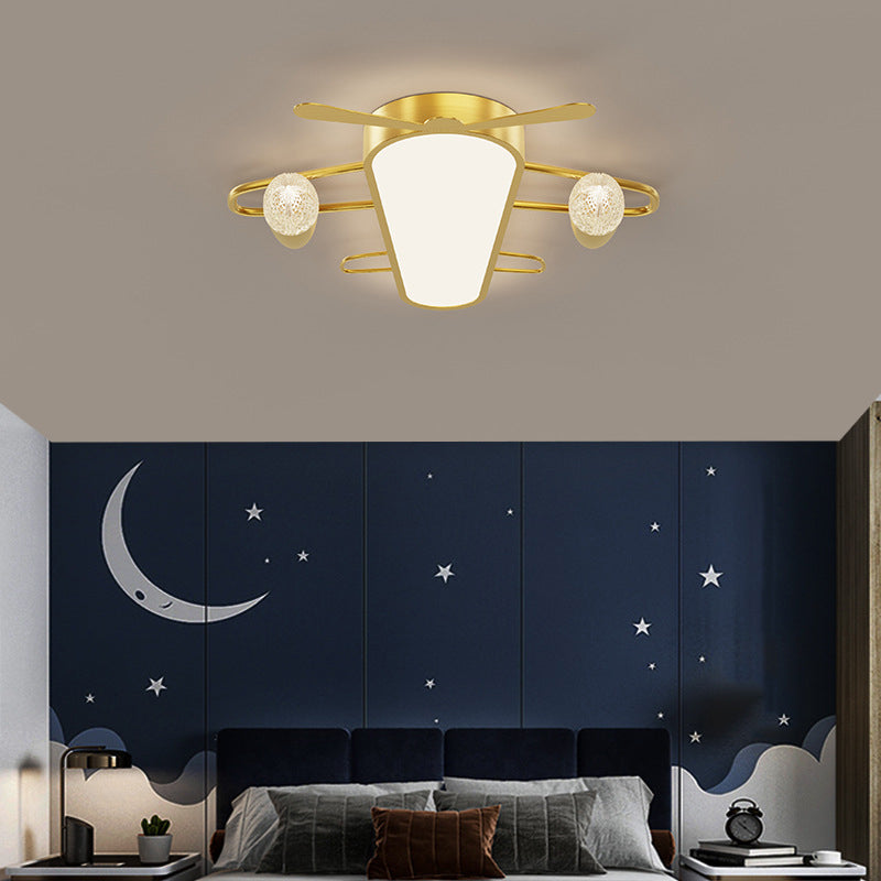 Moderno Techo De La Aeronave Minimalista Del Techo De La Luz De Montaje Del Metal De Oro De La Luz De Montaje Del