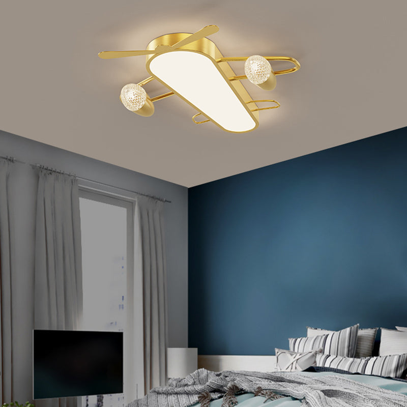 Moderno Techo De La Aeronave Minimalista Del Techo De La Luz De Montaje Del Metal De Oro De La Luz De Montaje Del