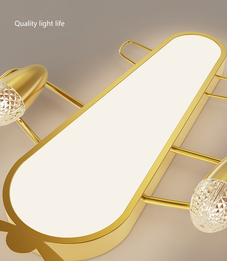 Moderno Techo De La Aeronave Minimalista Del Techo De La Luz De Montaje Del Metal De Oro De La Luz De Montaje Del