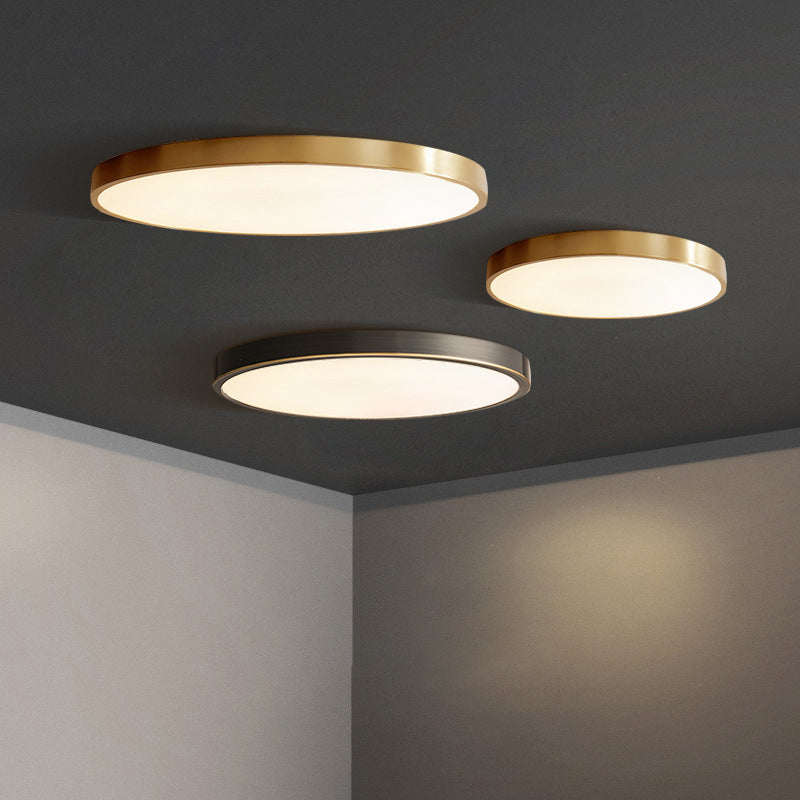 Modern Minimalist Metal Flush Mount Ceiling Lamp Round Shape LED Flush Mount Lighting for Bedroom