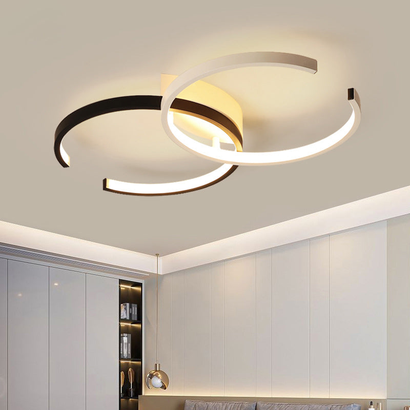 Montaje redondo de techo de techo de metal minimalista lineal semi luz semi flush.