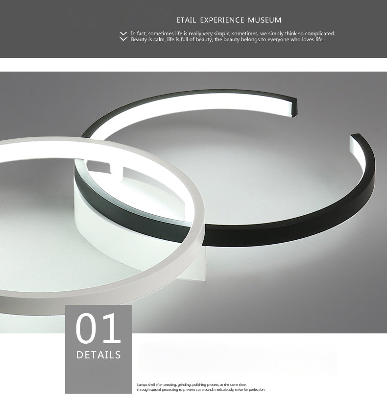 Montaje redondo de techo de techo de metal minimalista lineal semi luz semi flush.