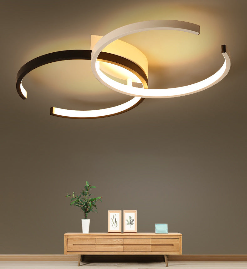 Montaje redondo de techo de techo de metal minimalista lineal semi luz semi flush.