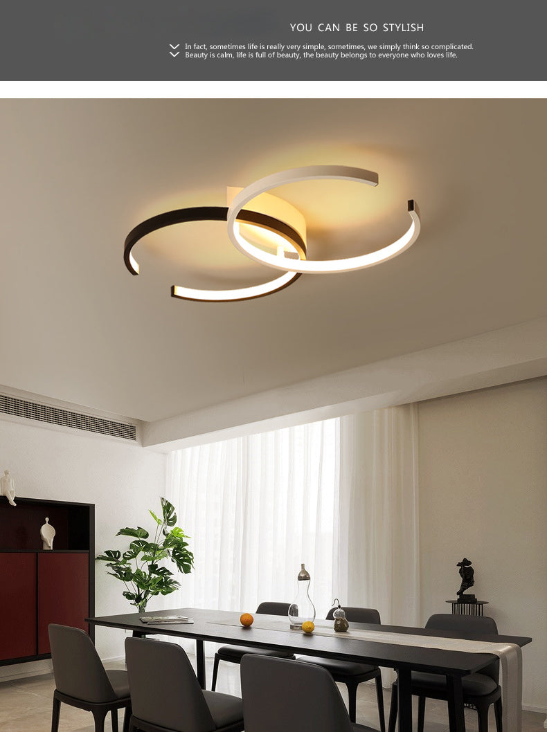 Montaje redondo de techo de techo de metal minimalista lineal semi luz semi flush.