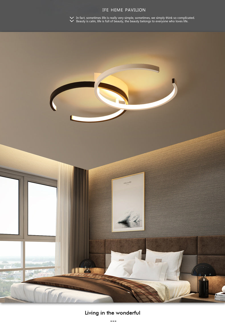 Montaje redondo de techo de techo de metal minimalista lineal semi luz semi flush.