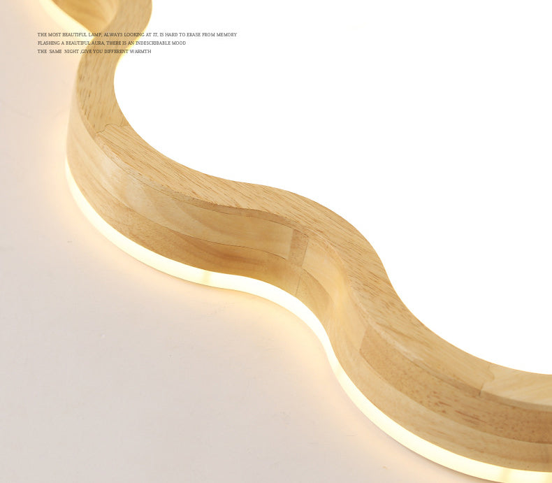 Nordic Style Wood Flush Mount Ceiling Lamp Cartoon Shape LED Flush Mount Lighting for Kids Bedroom