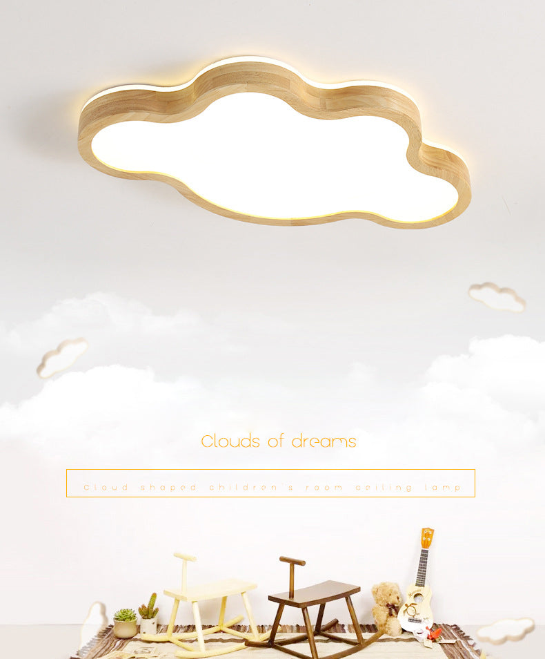 Stile nordico Legno Flush Mount Lampada da Soffitto Cartoon Forma LED Flush Mount Illuminazione per Camera da letto dei Bambini