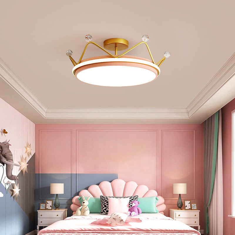 Corona semifulto monte leggero macaron nordico macarfull a soffitto metallico per la camera da letto per bambini