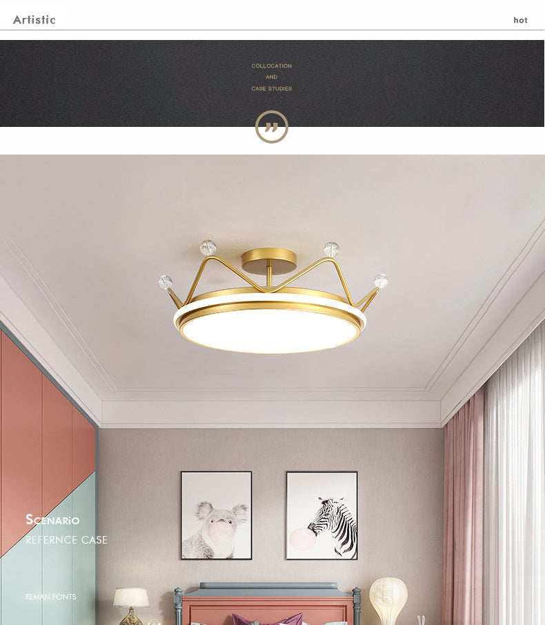 Corona semifulto monte leggero macaron nordico macarfull a soffitto metallico per la camera da letto per bambini