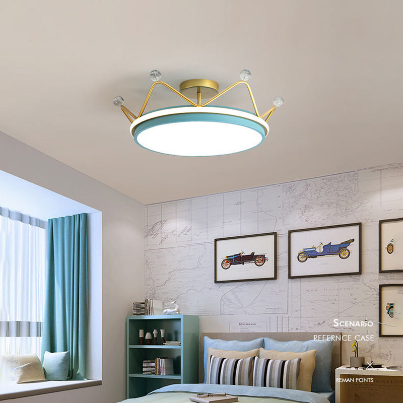 Corona semifulto monte leggero macaron nordico macarfull a soffitto metallico per la camera da letto per bambini