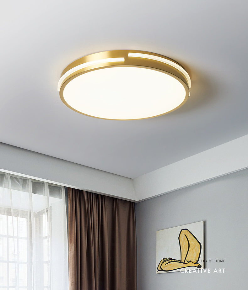 Modern Minimalist Metal Flush Mount Ceiling Lamp Round Shape LED Flush Mount Lighting for Bedroom