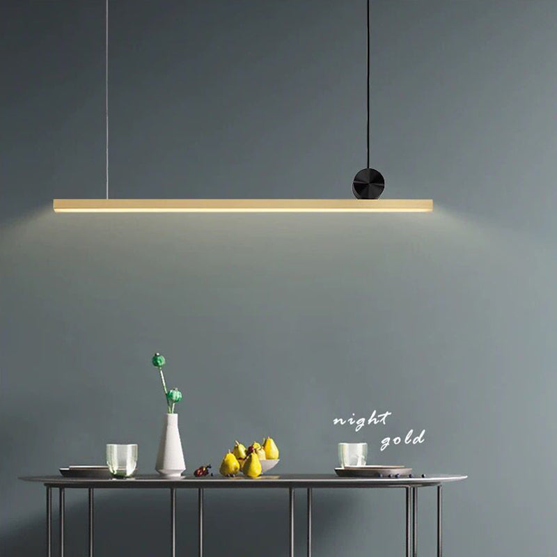 Luces lineales de la isla colgante accesorios de iluminación colgante minimalista de metal para restaurante