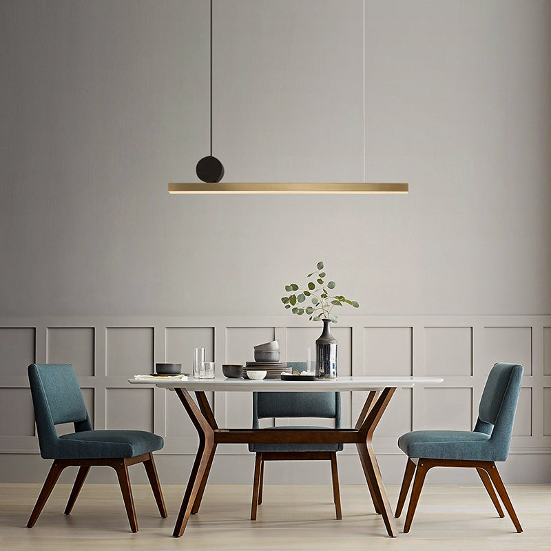 Luces lineales de la isla colgante accesorios de iluminación colgante minimalista de metal para restaurante