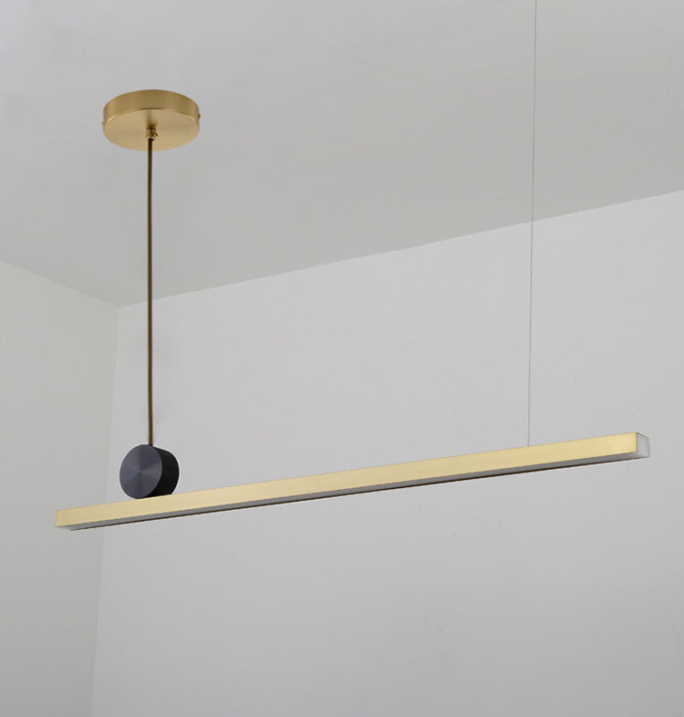 Luces lineales de la isla colgante accesorios de iluminación colgante minimalista de metal para restaurante