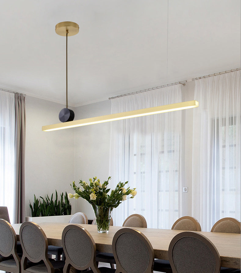 Luces lineales de la isla colgante accesorios de iluminación colgante minimalista de metal para restaurante