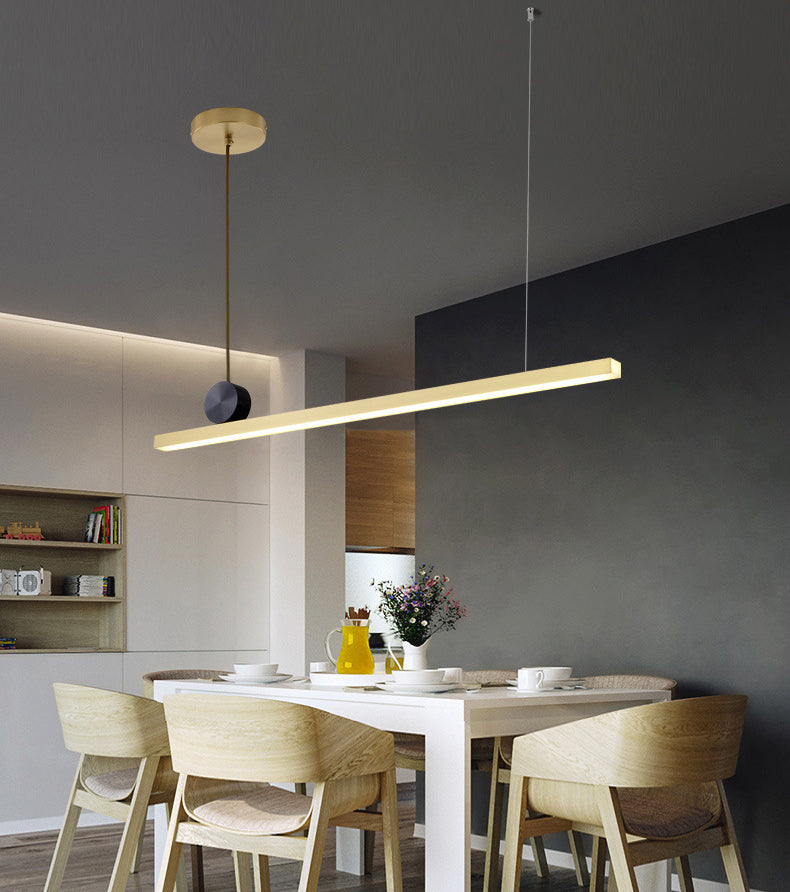 Luces lineales de la isla colgante accesorios de iluminación colgante minimalista de metal para restaurante
