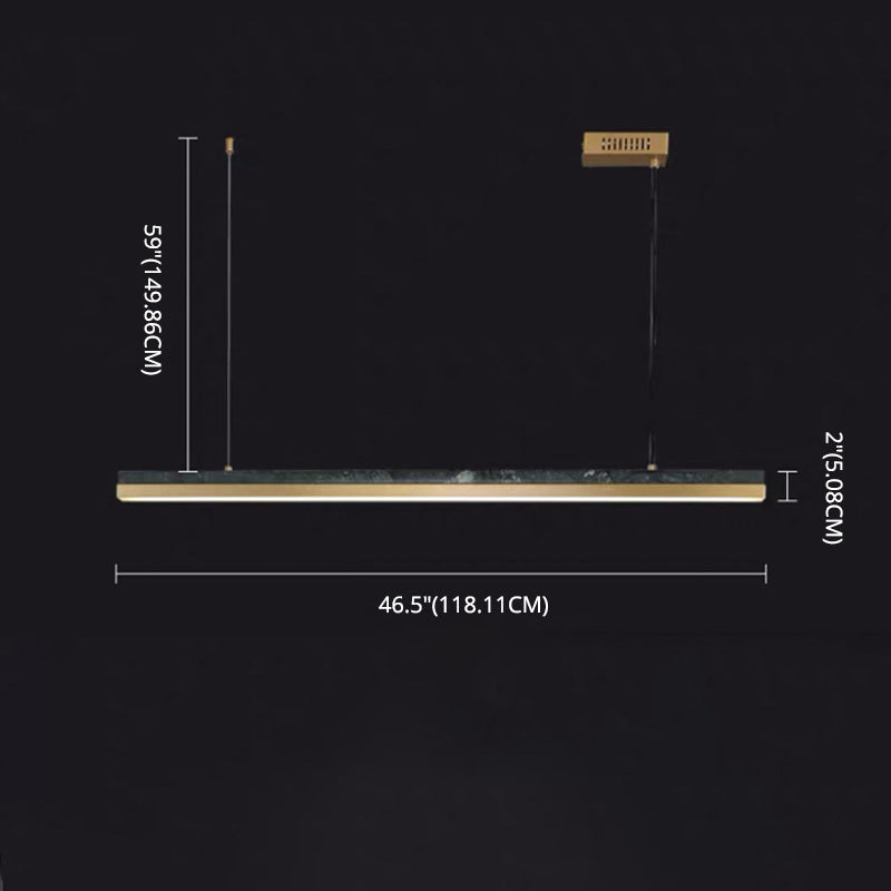 Luces colgantes de cocina grandes lineales Luz de la isla moderna acrílica para restaurante