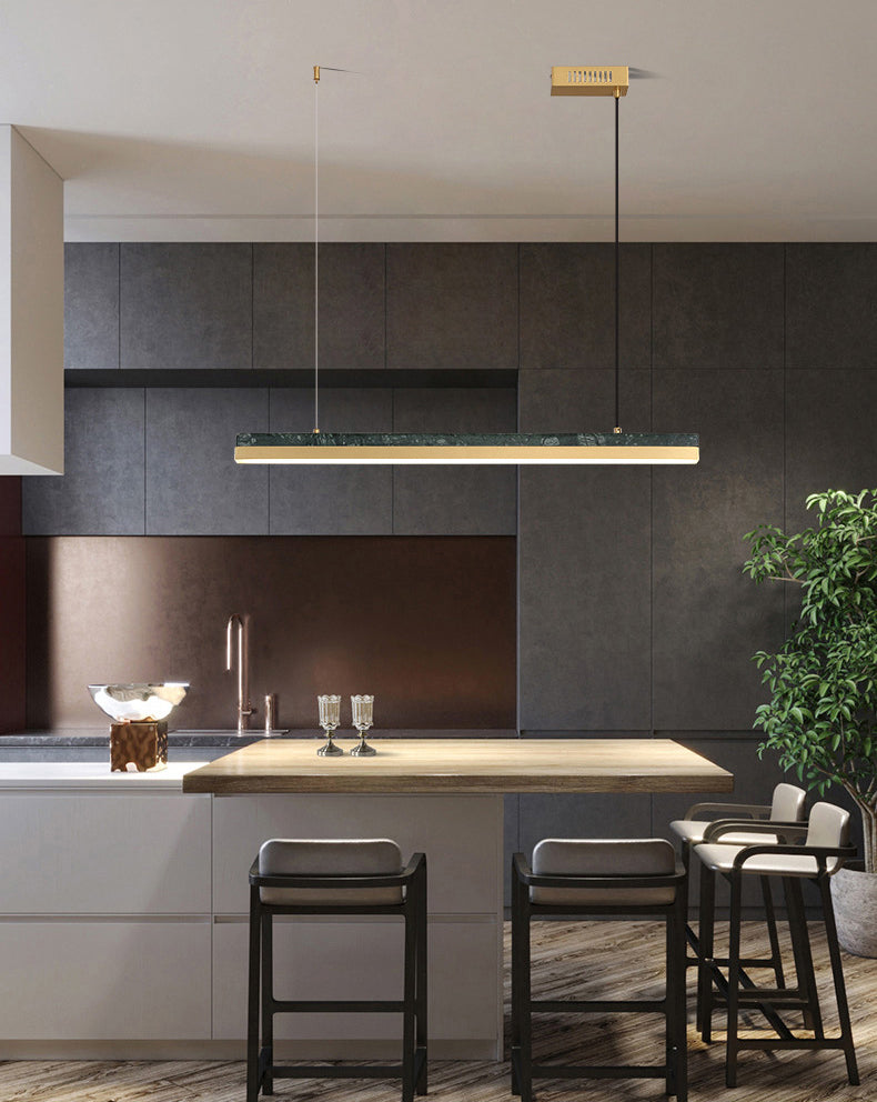 Luces colgantes de cocina grandes lineales Luz de la isla moderna acrílica para restaurante