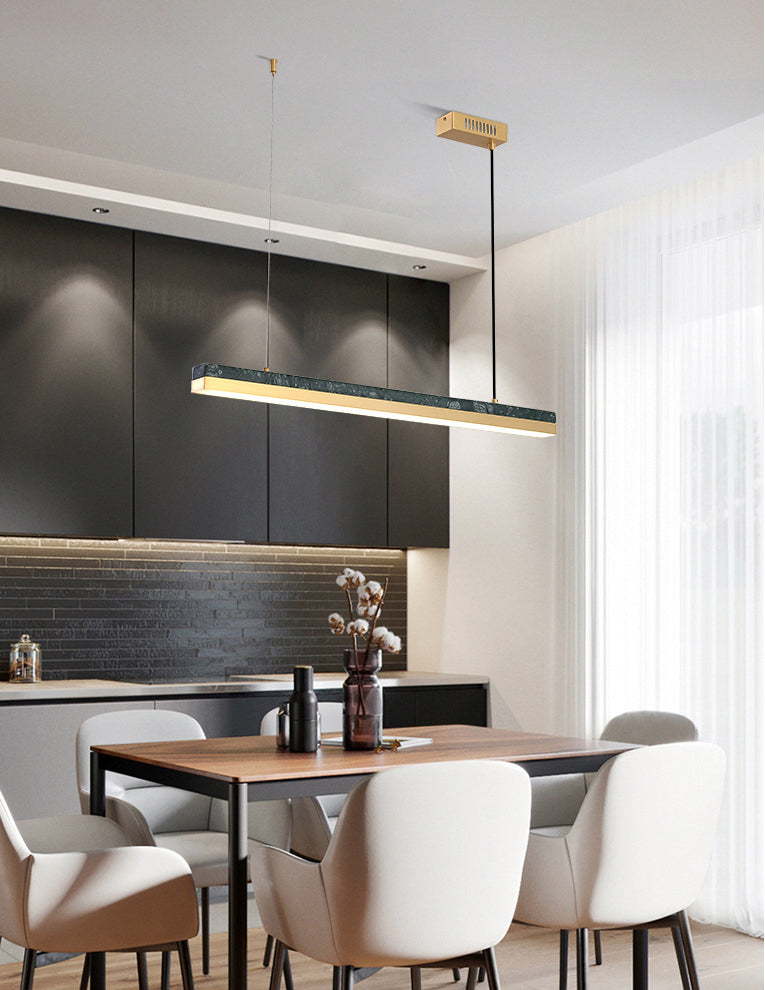 Luces colgantes de cocina grandes lineales Luz de la isla moderna acrílica para restaurante