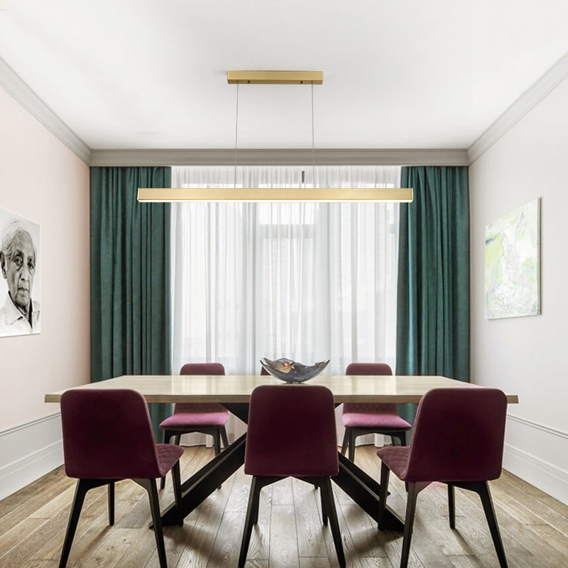 Linear Island Lighting Fixtures Metal Minimalism Pendant Lighting Fixtures for Restaurant