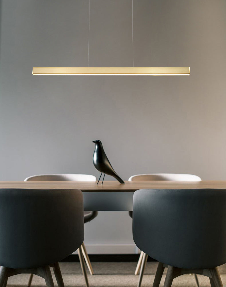 Linear Island Lighting Fixtures Metal Minimalism Pendant Lighting Fixtures for Restaurant